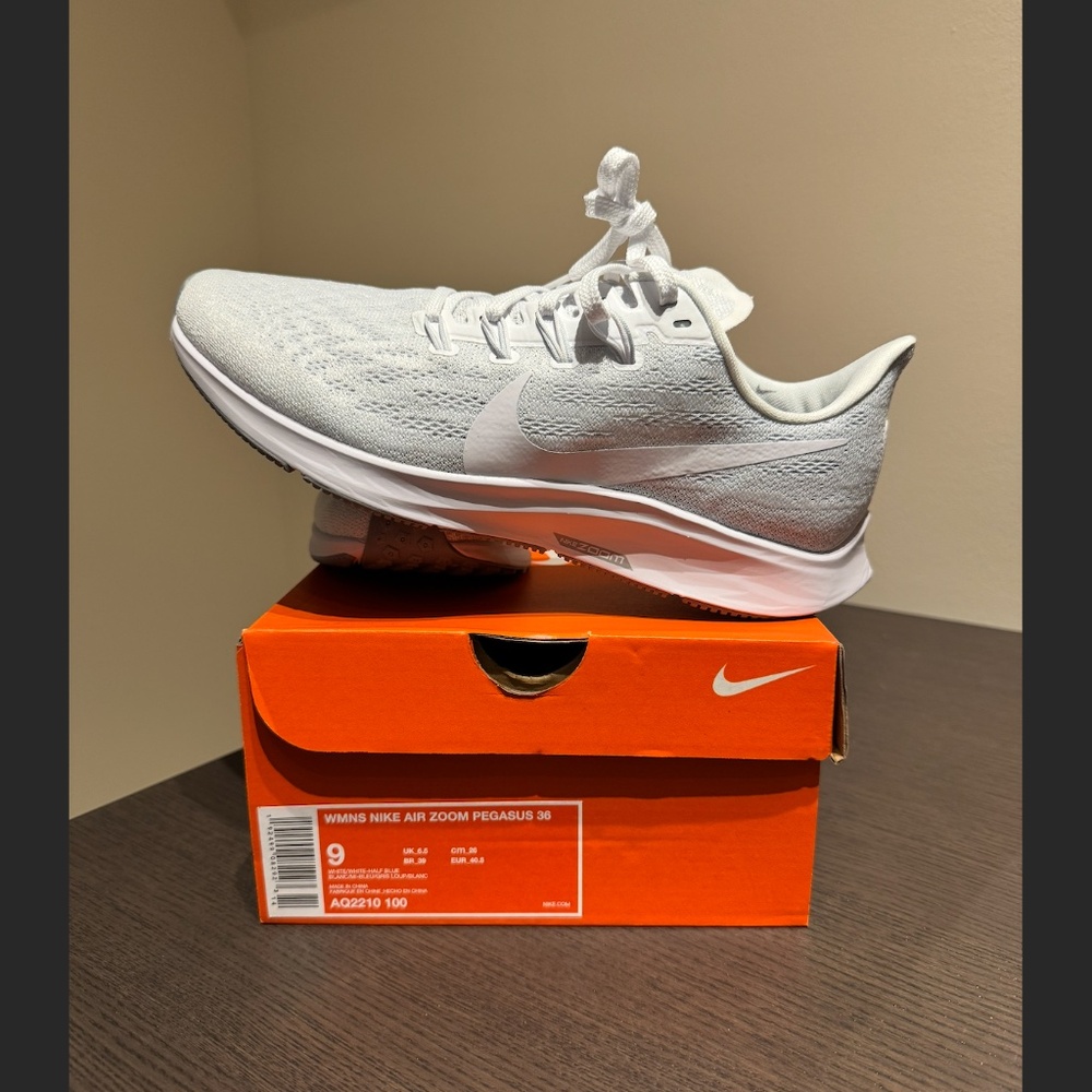 Women's Nike Air Zoom Pegasus 36 - ALL WHITE, Size 9